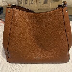kate spade Pebbled Leather Shoulder Bag in Cognac Brown